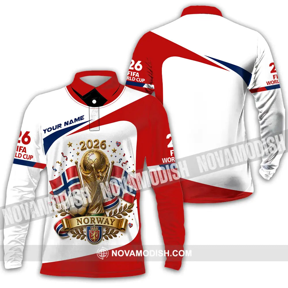 Unisex Shirt - Custom Norway World Cup 2026 Shirt - Long Sleeve Polo / S - T-shirt
