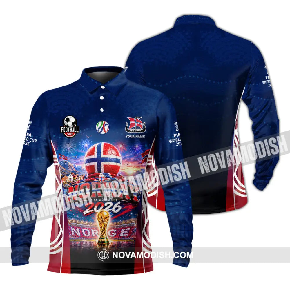 Unisex Shirt - Custom Norway World Cup 2026 Shirt - Long Sleeve Polo / S - T-shirt