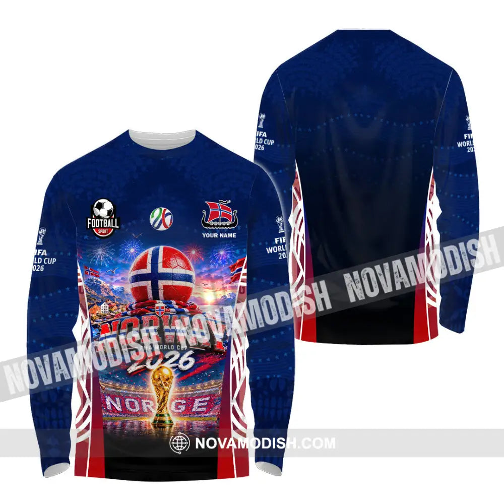 Unisex Shirt - Custom Norway World Cup 2026 Shirt - Long Sleeve Shirt / S - T-shirt