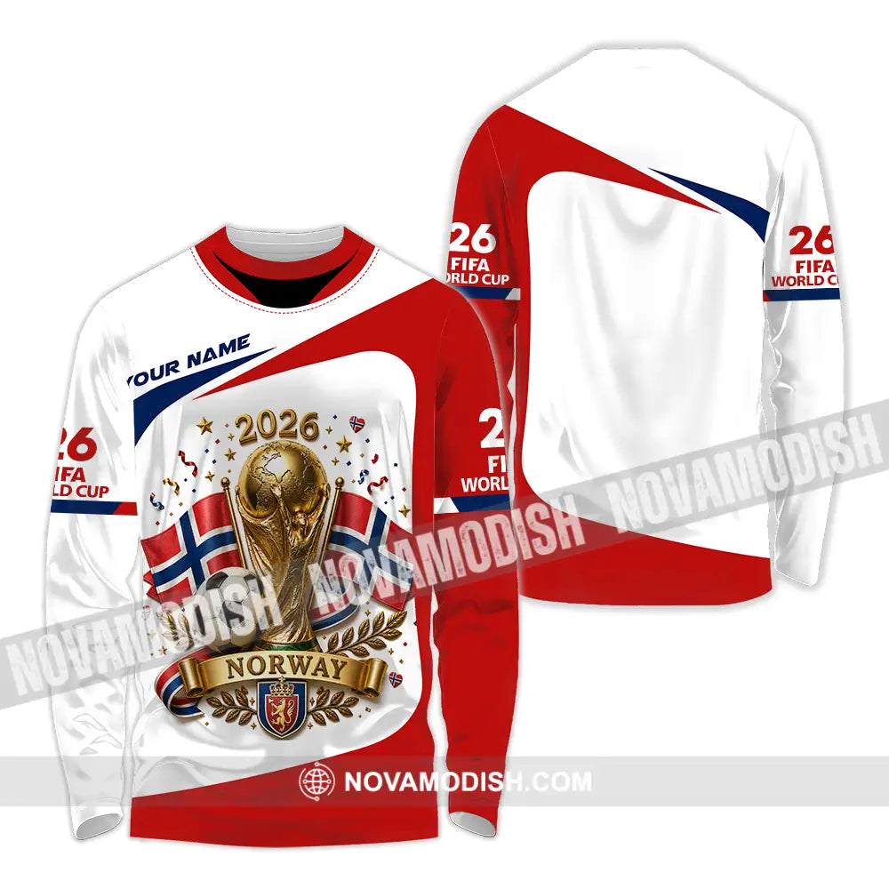 Unisex Shirt - Custom Norway World Cup 2026 Shirt - Long Sleeve Shirt / S - T-shirt