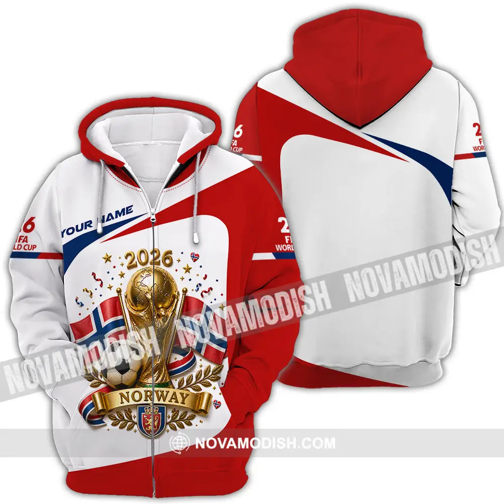 Unisex Shirt - Custom Norway World Cup 2026 Shirt - Zipper Hoodie / S - T-shirt