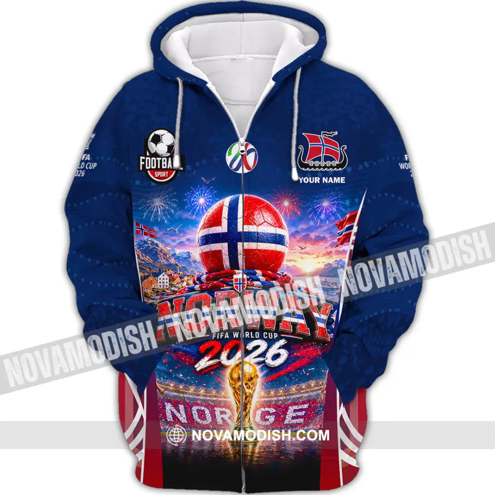 Unisex Shirt - Custom Norway World Cup 2026 Shirt - Zipper Hoodie / S - T-shirt