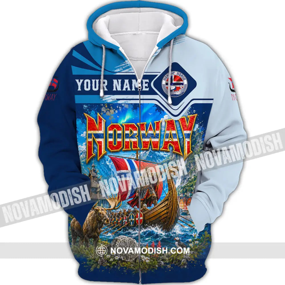 Unisex Shirt - Custom Norway Shirt - Zipper Hoodie / S - T-shirt