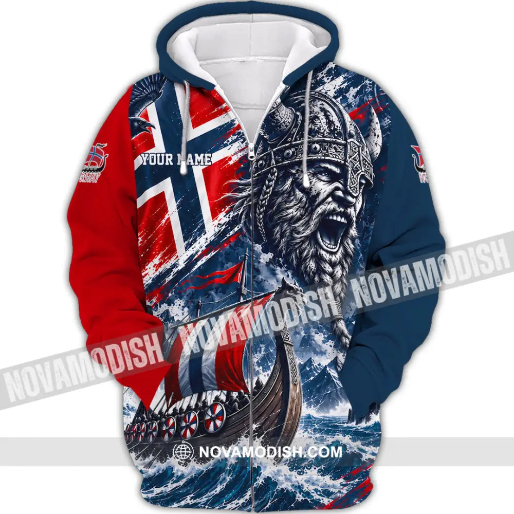 Unisex Shirt - Custom Norway Shirt - Zipper Hoodie / S - T-shirt
