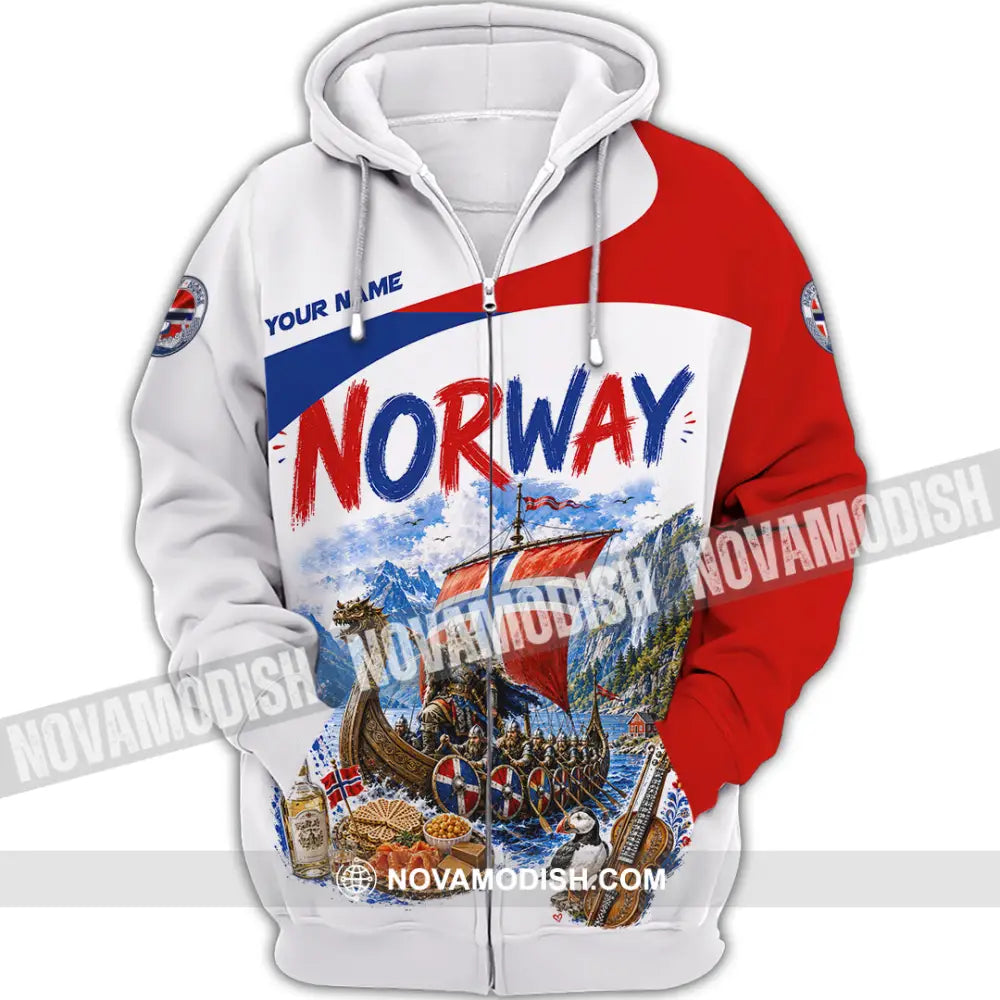 Unisex Shirt - Custom Norway Shirt - Zipper Hoodie / S - T-shirt