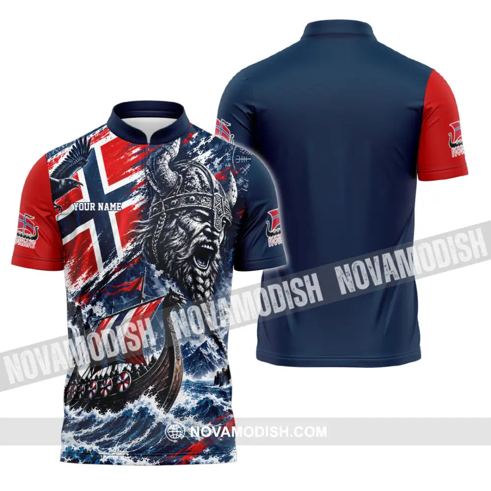 Unisex Shirt - Custom Norway Shirt - Zipper Polo Shirt / S - T-shirt