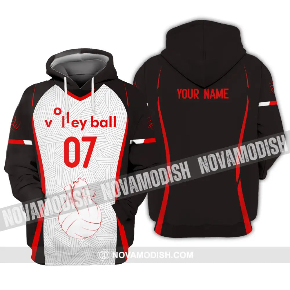 Unisex Shirt Custom Number Volleyball Hoodie Team T-Shirt Gift For Players / S