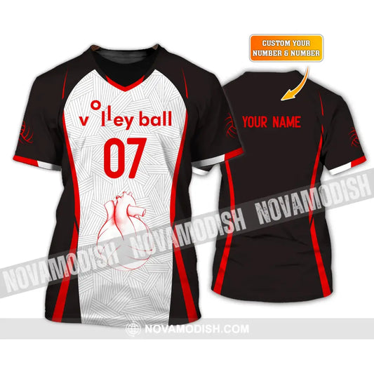 Unisex Shirt Custom Number Volleyball Hoodie Team T-Shirt Gift For Players / S