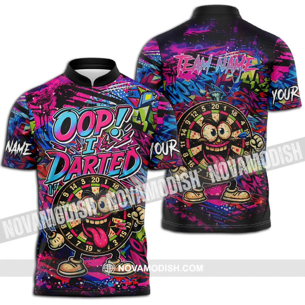 Unisex Shirt - Custom Oops I Darted 3D Shirt Zipper Polo Shirt / S T-shirt