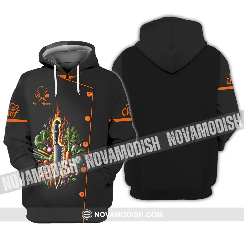 Unisex Shirt - Custom Orange Name Chef Shirt Hoodie / S T-shirt