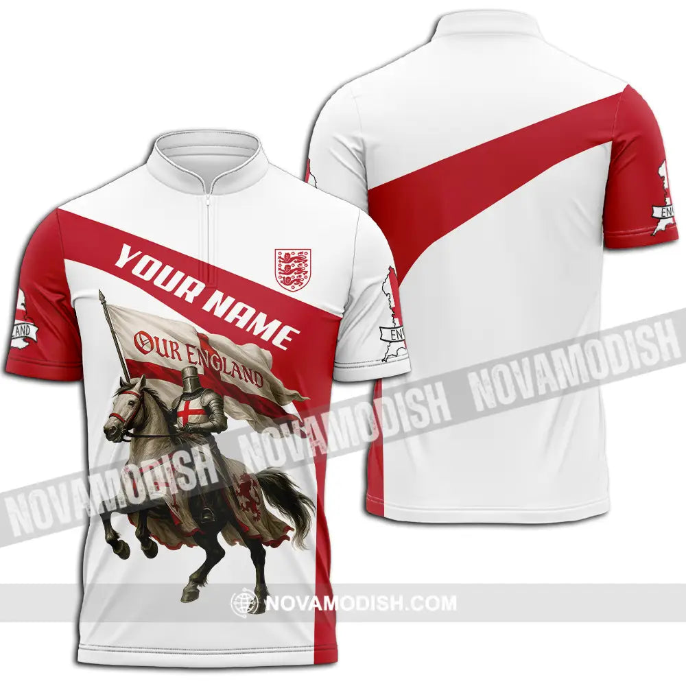 Unisex Shirt - Custom Our England Shirt Zipper Polo Shirt / S T-shirt