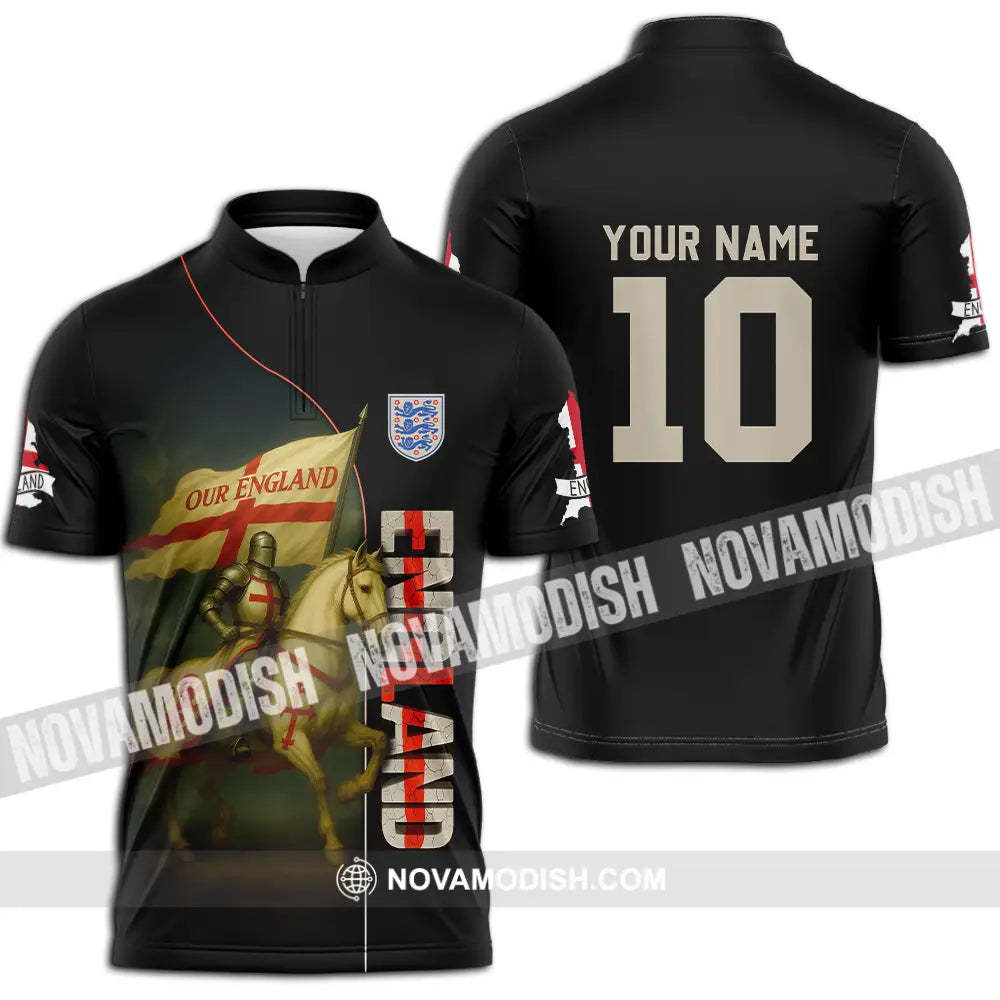 Unisex Shirt - Custom Our England Shirt Zipper Polo Shirt / S T-shirt