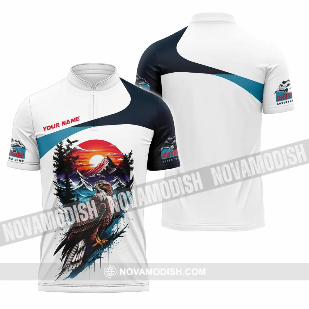 Unisex Shirt - Custom Outdoor Adventure Time 3D Shirt Zipper Polo Shirt / S T-shirt