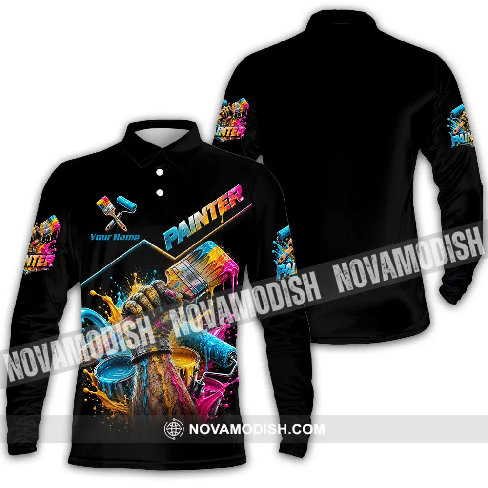 Unisex Shirt - Custom Painter Shirt - Long Sleeve Polo / S - T-shirt