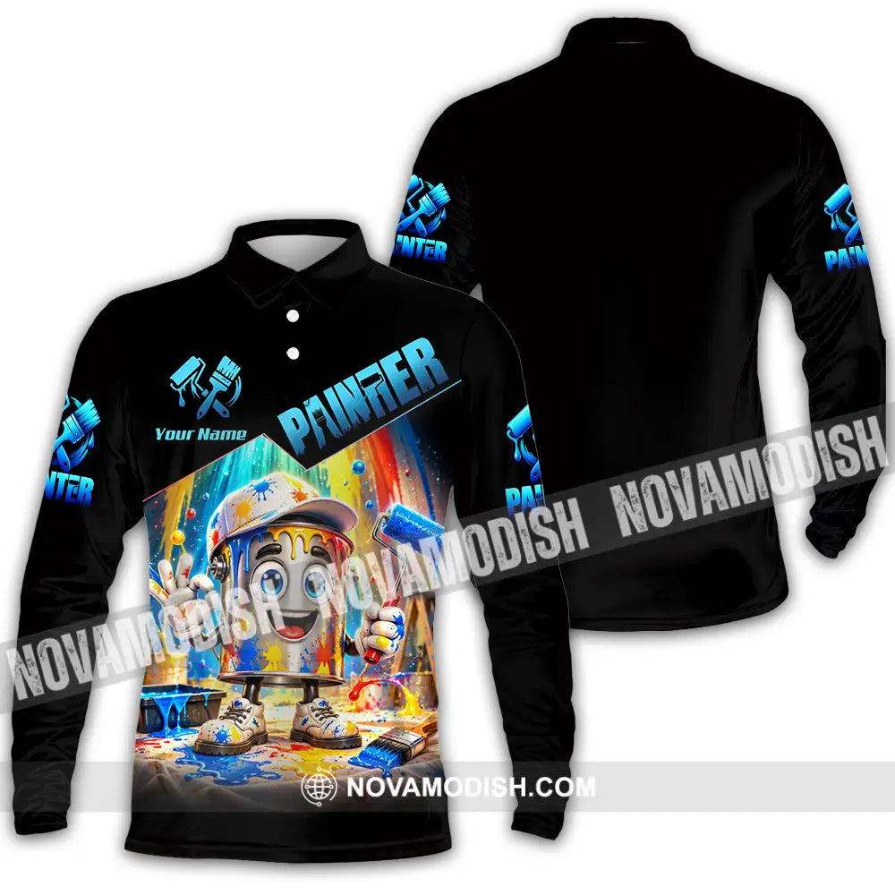 Unisex Shirt - Custom Painter Shirt - Long Sleeve Polo / S - T-shirt