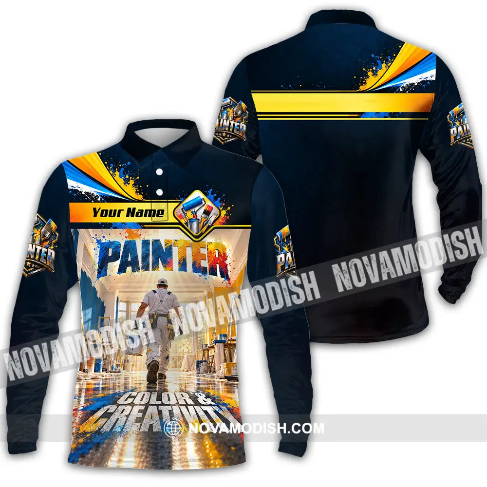 Unisex Shirt - Custom Painter Shirt - Long Sleeve Polo / S - T-shirt
