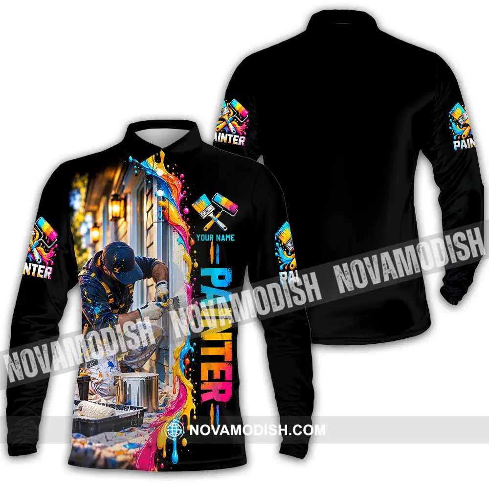 Unisex Shirt - Custom Painter Shirt - Long Sleeve Polo / S - T-shirt