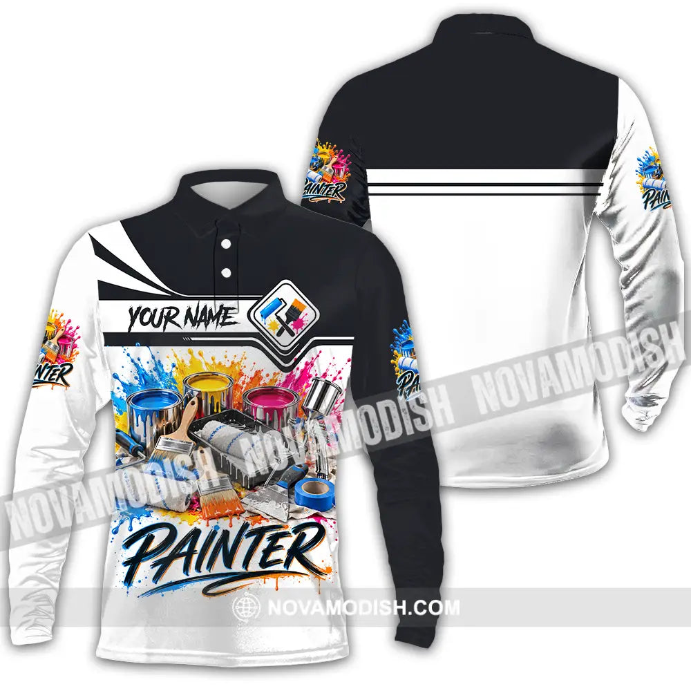 Unisex Shirt - Custom Painter Shirt - Long Sleeve Polo / S - T-shirt