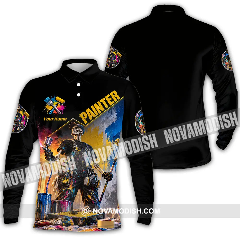Unisex Shirt - Custom Painter Shirt - Long Sleeve Polo / S - T-shirt