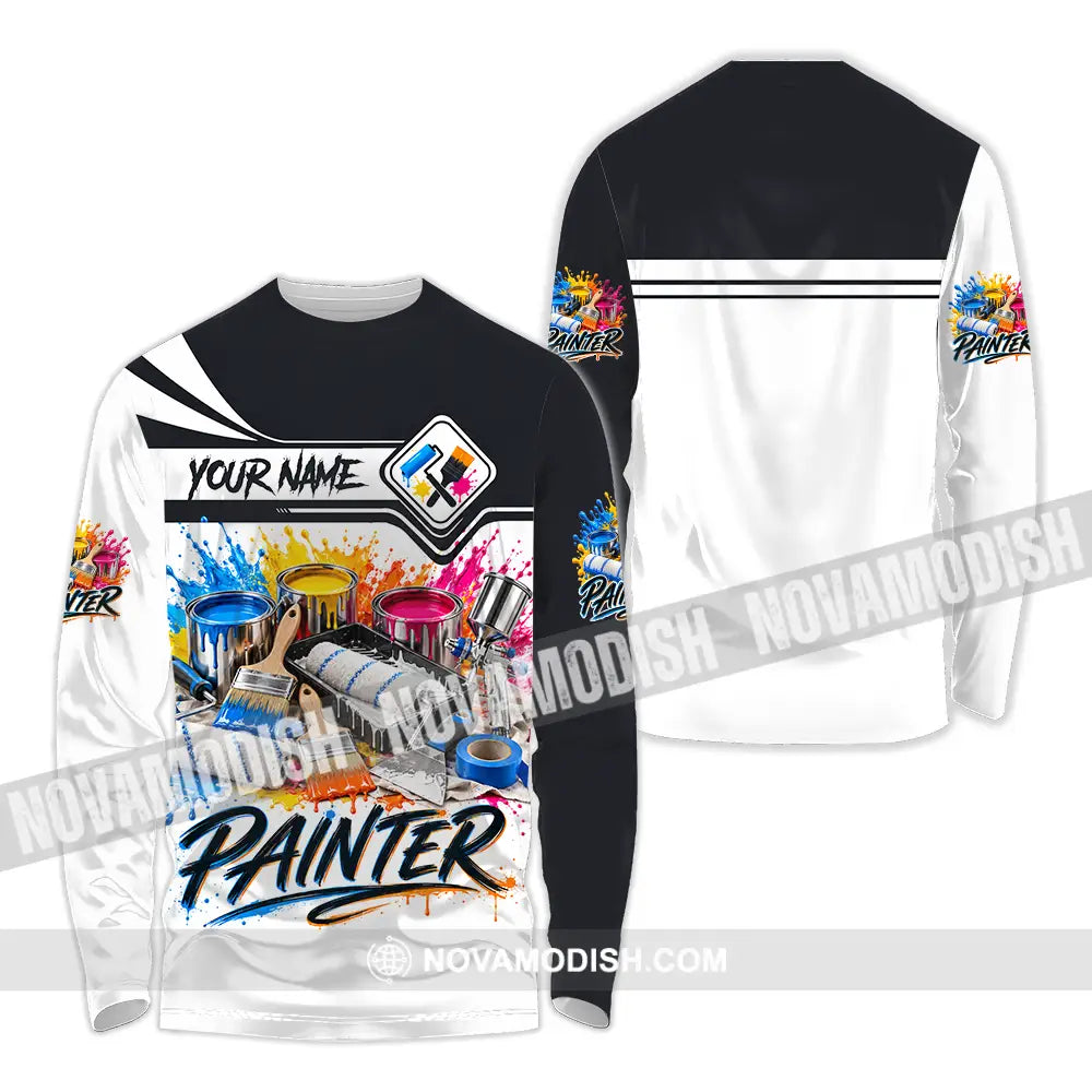 Unisex Shirt - Custom Painter Shirt - Long Sleeve Shirt / S - T-shirt