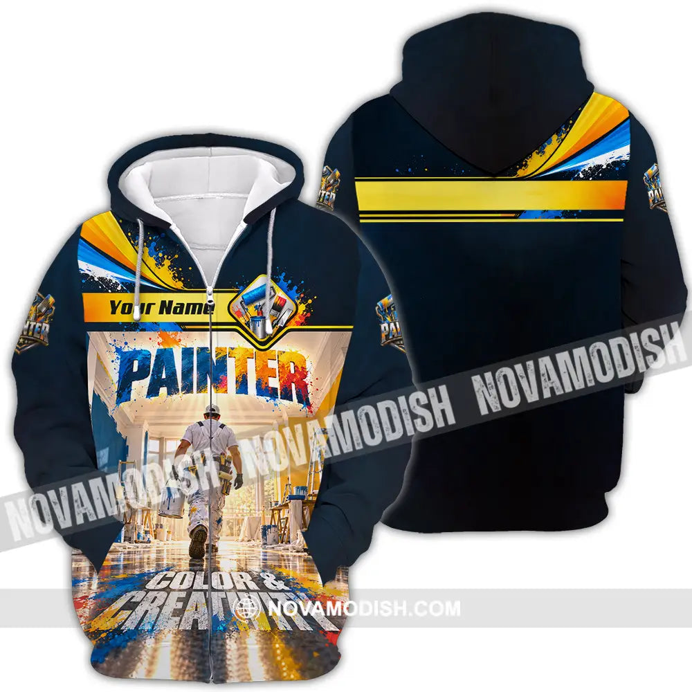 Unisex Shirt - Custom Painter Shirt - Zipper Hoodie / S - T-shirt