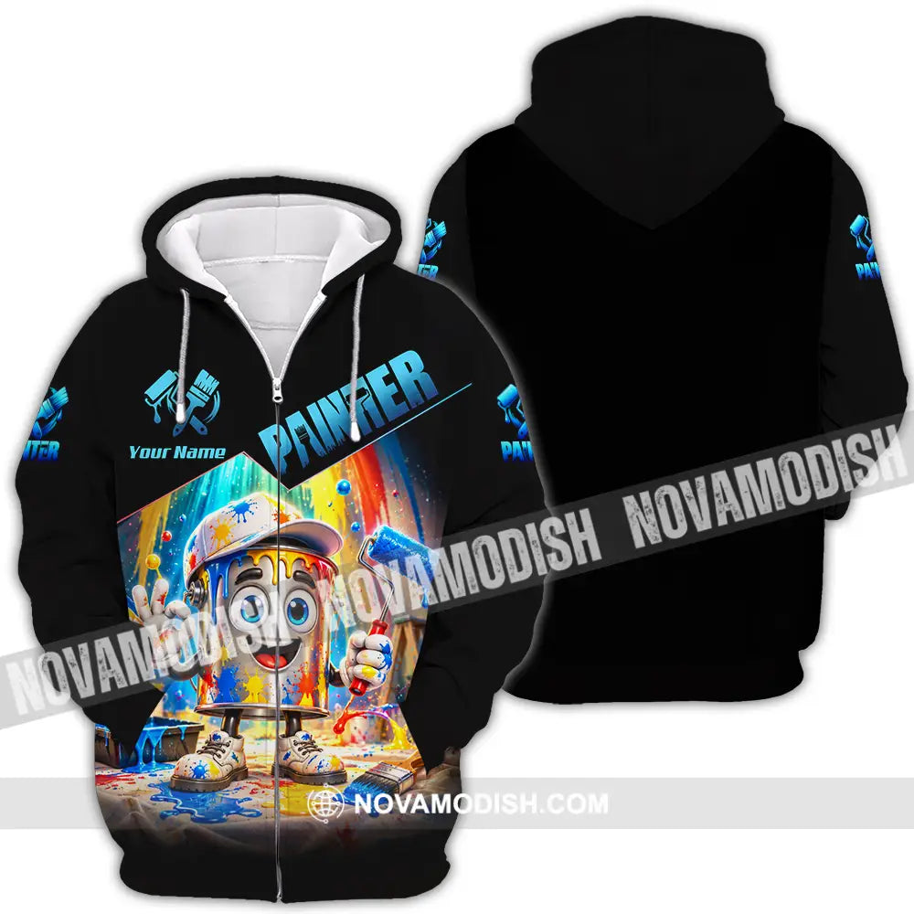 Unisex Shirt - Custom Painter Shirt - Zipper Hoodie / S - T-shirt