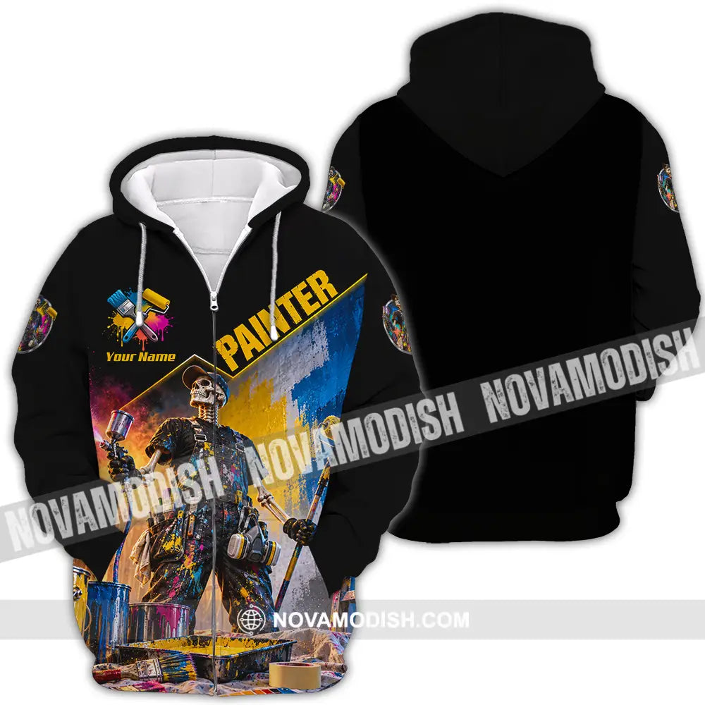 Unisex Shirt - Custom Painter Shirt - Zipper Hoodie / S - T-shirt