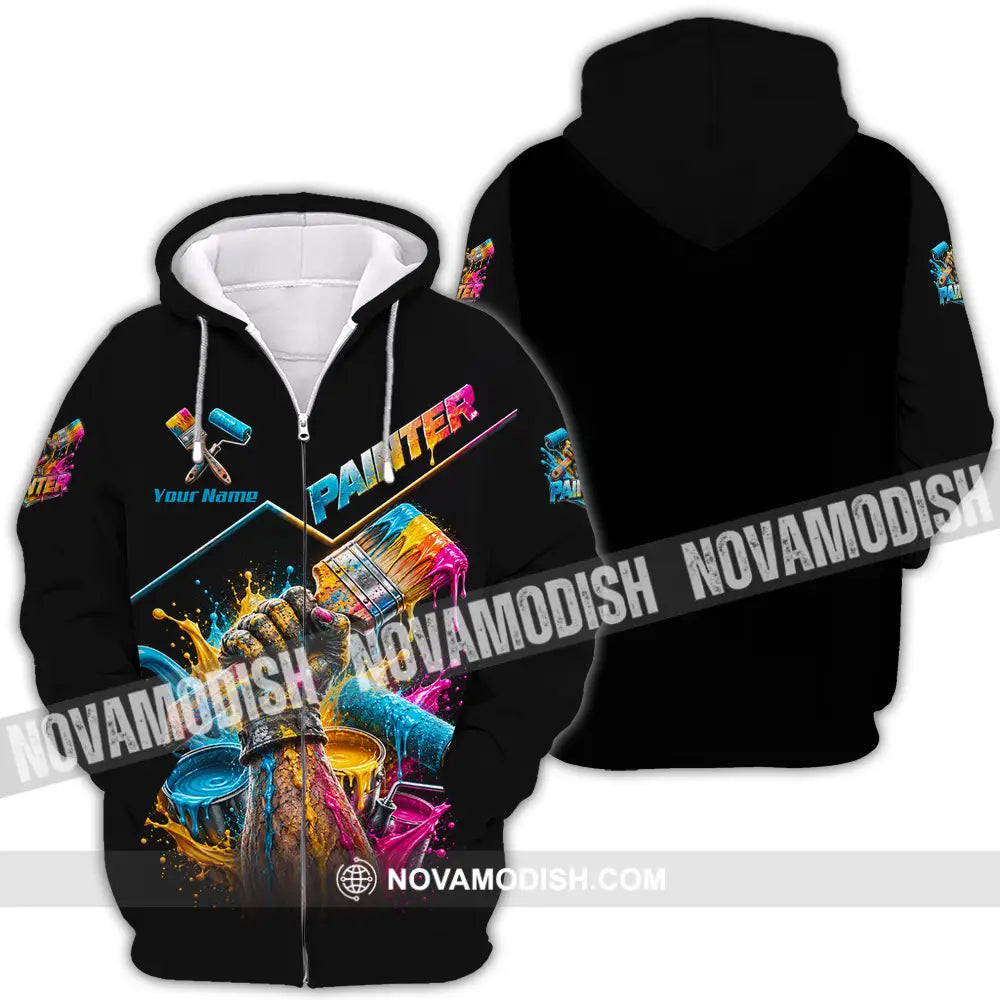 Unisex Shirt - Custom Painter Shirt - Zipper Hoodie / S - T-shirt