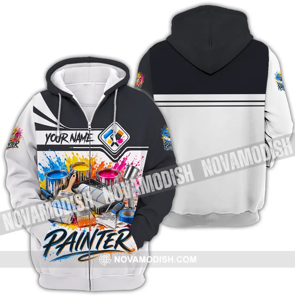 Unisex Shirt - Custom Painter Shirt - Zipper Hoodie / S - T-shirt