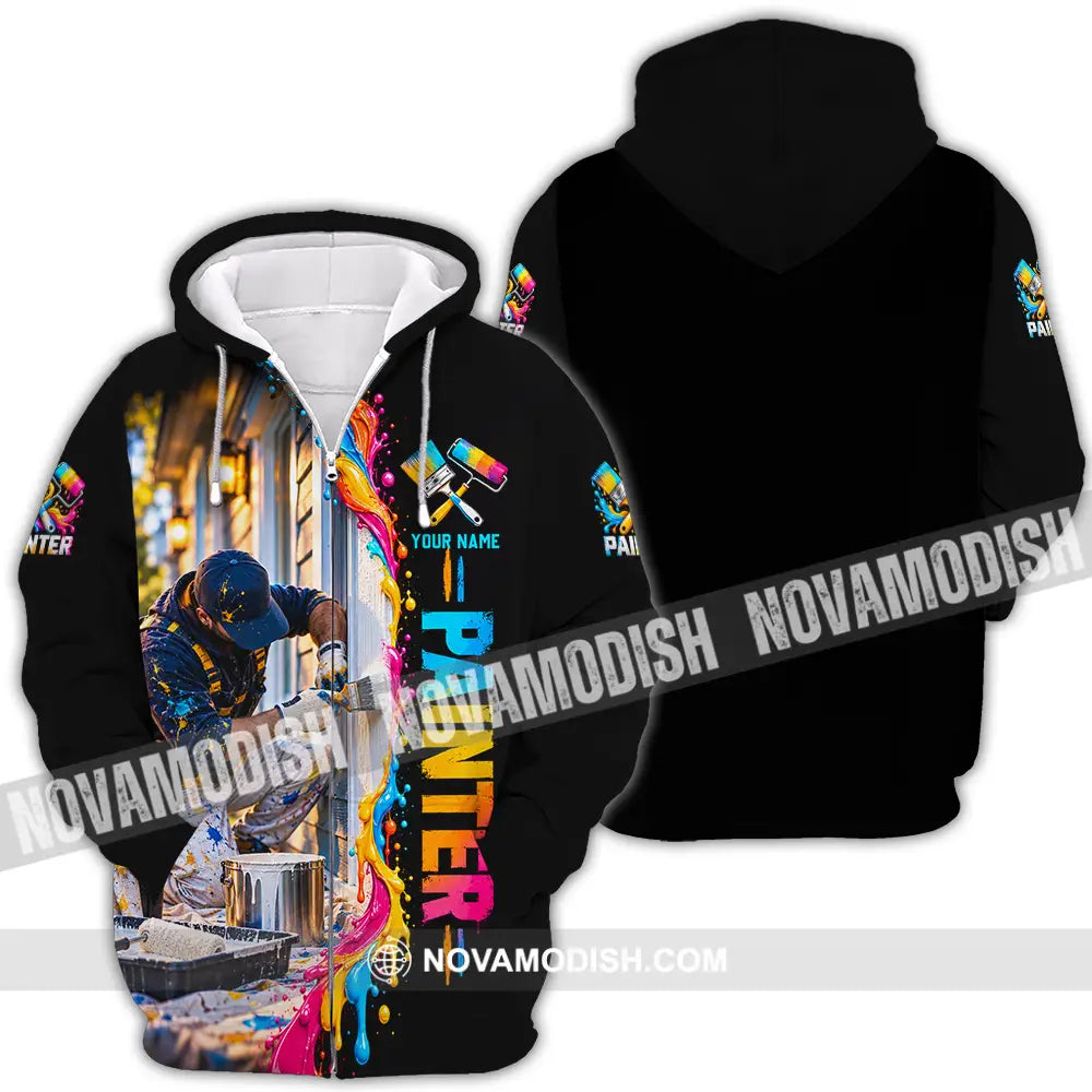 Unisex Shirt - Custom Painter Shirt - Zipper Hoodie / S - T-shirt