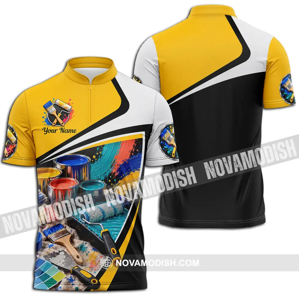 Unisex Shirt - Custom Painter Shirt - Zipper Polo Shirt / S - T-shirt