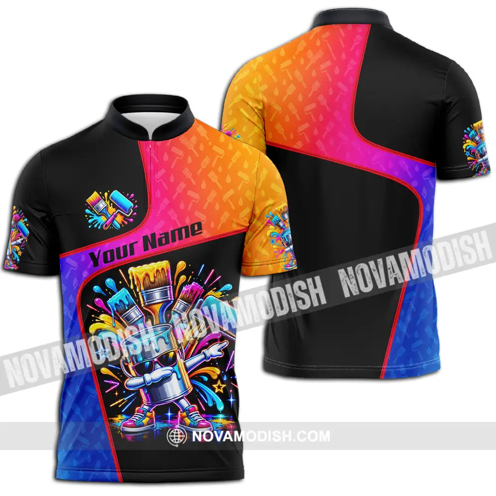 Unisex Shirt - Custom Painter Shirt - Zipper Polo Shirt / S - T-shirt