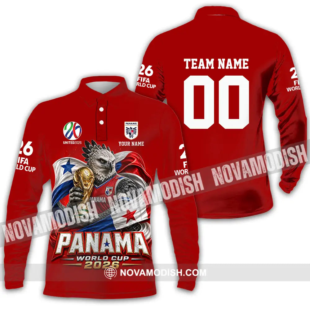 Unisex Shirt - Custom Panama World Cup 2026 3D Shirt - Long Sleeve Polo / S - T-shirt