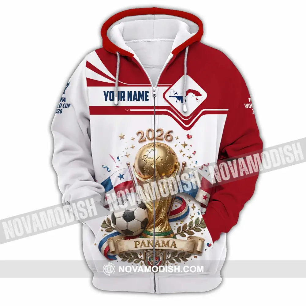 Unisex Shirt - Custom Panama World Cup 2026 3D Shirt - Zipper Hoodie / S - T-shirt
