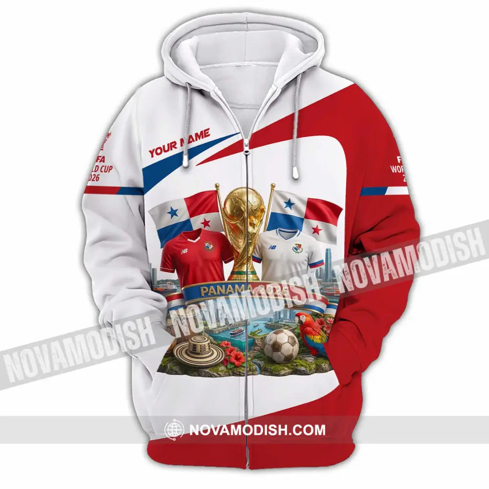 Unisex Shirt - Custom Panama World Cup 2026 3D Shirt - Zipper Hoodie / S - T-shirt
