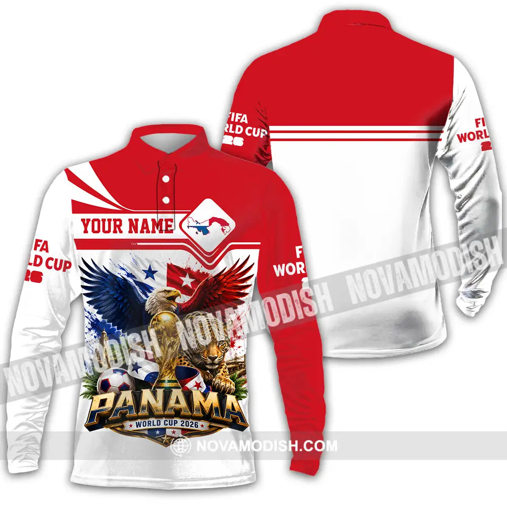 Unisex Shirt - Custom Panama World Cup 2026 Shirt - Long Sleeve Polo / S - T-shirt