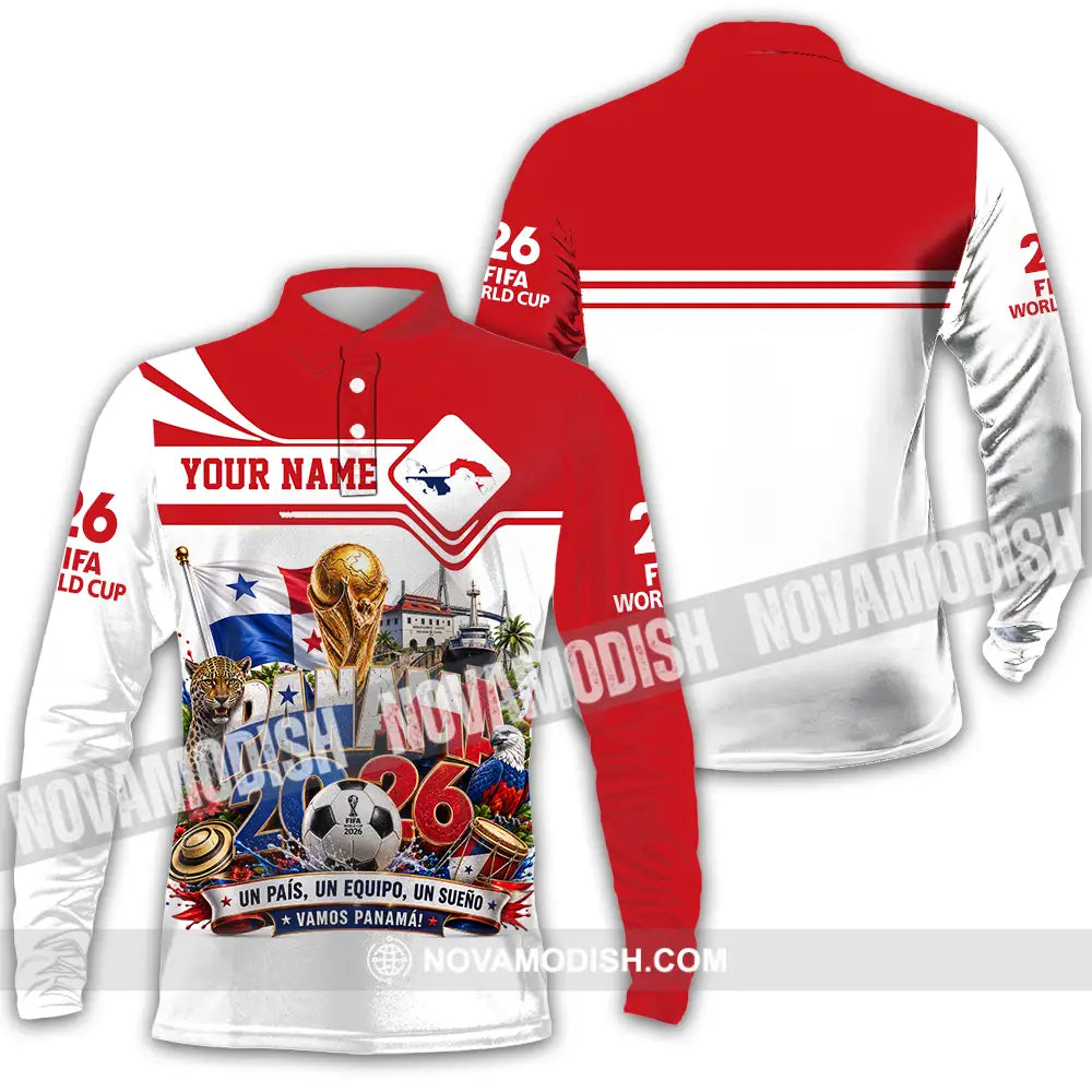 Unisex Shirt - Custom Panama World Cup 2026 Shirt - Long Sleeve Polo / S - T-shirt