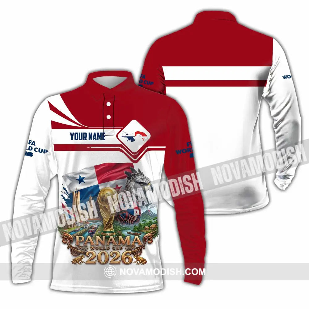 Unisex Shirt - Custom Panama World Cup 2026 Shirt - Long Sleeve Polo / S - T-shirt