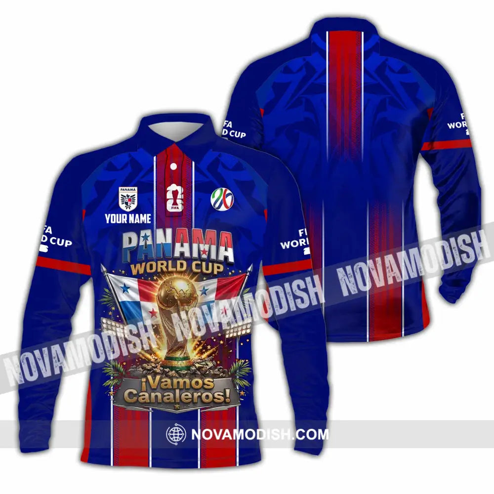 Unisex Shirt - Custom Panama World Cup 2026 Shirt - Long Sleeve Polo / S - T-shirt
