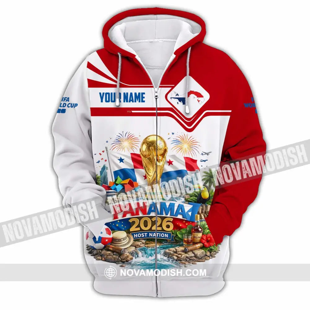 Unisex Shirt - Custom Panama World Cup 2026 Shirt - Zipper Hoodie / S - T-shirt