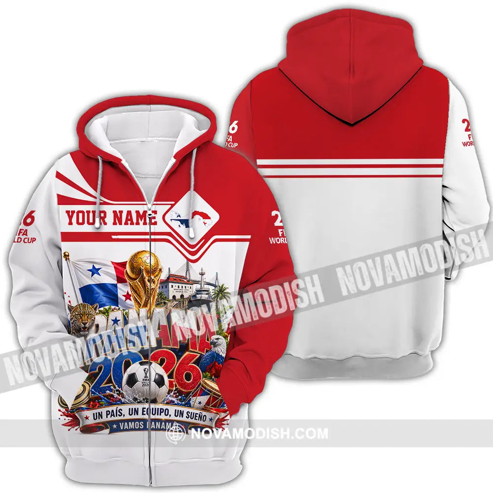 Unisex Shirt - Custom Panama World Cup 2026 Shirt - Zipper Hoodie / S - T-shirt