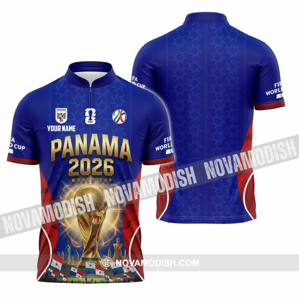 Unisex Shirt - Custom Panama World Cup 2026 Shirt - Zipper Polo Shirt / S - T-shirt