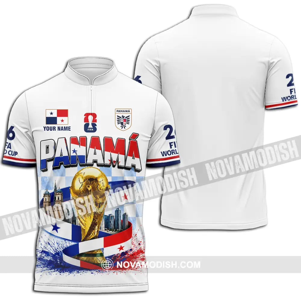 Unisex Shirt - Custom Panama World Cup 2026 Shirt - Zipper Polo Shirt / S - T-shirt