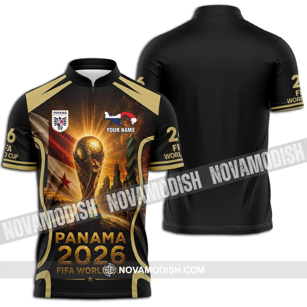 Unisex Shirt - Custom Panama World Cup 2026 Shirt - Zipper Polo Shirt / S - T-shirt