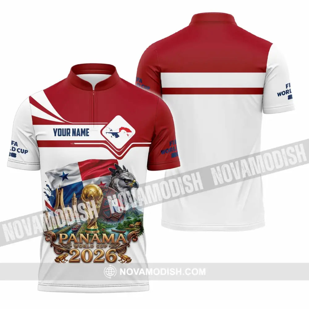 Unisex Shirt - Custom Panama World Cup 2026 Shirt - Zipper Polo Shirt / S - T-shirt