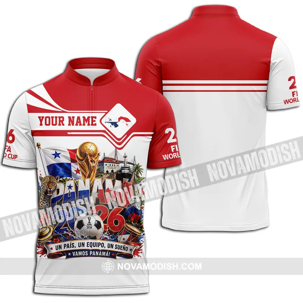Unisex Shirt - Custom Panama World Cup 2026 Shirt - Zipper Polo Shirt / S - T-shirt