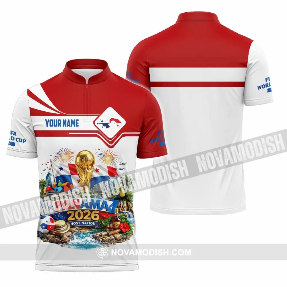Unisex Shirt - Custom Panama World Cup 2026 Shirt - Zipper Polo Shirt / S - T-shirt