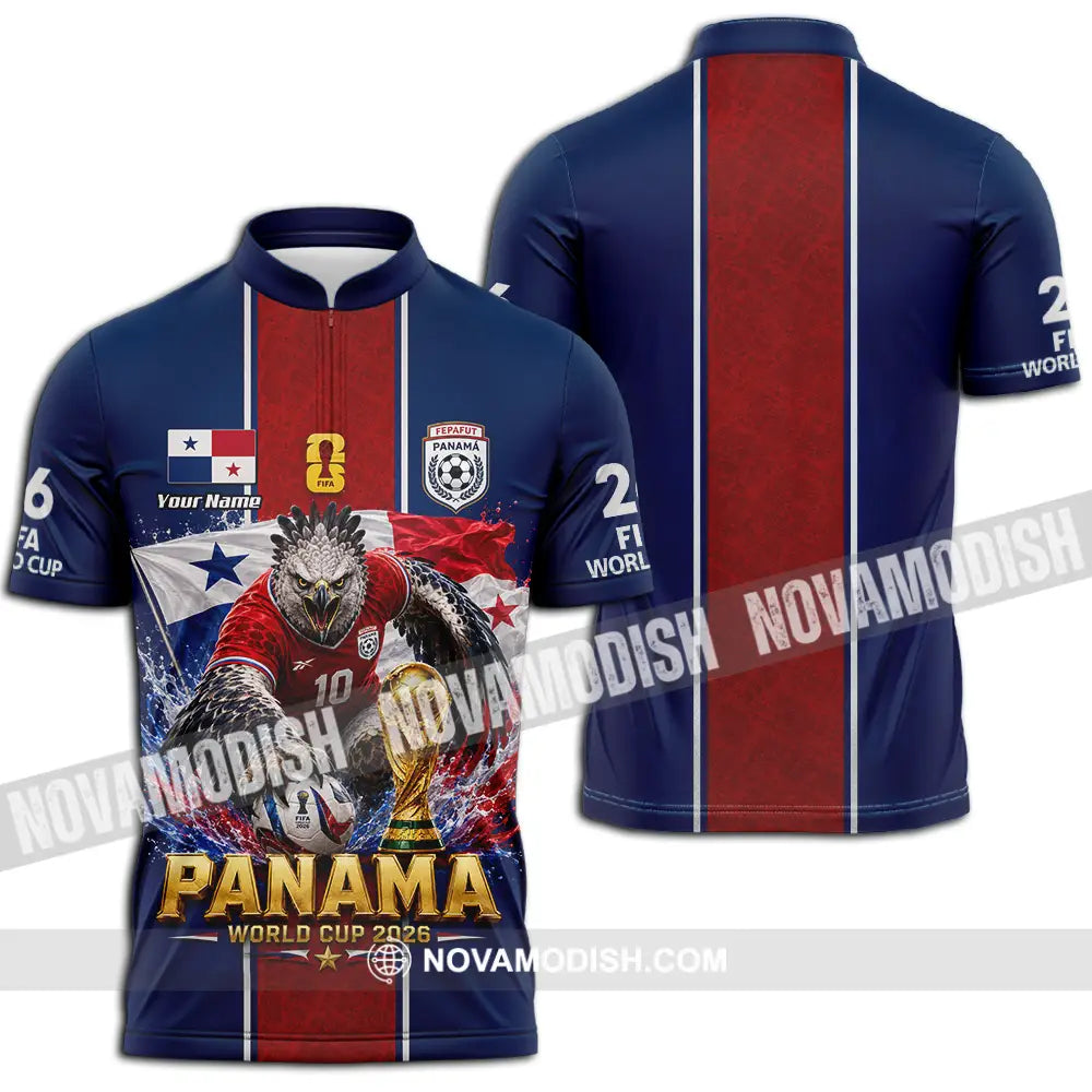 Unisex Shirt - Custom Panama World Cup 2026 Shirt - Zipper Polo Shirt / S - T-shirt