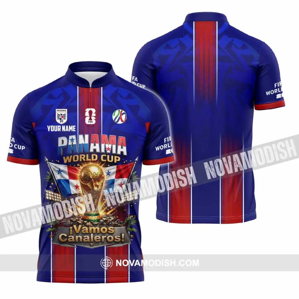 Unisex Shirt - Custom Panama World Cup 2026 Shirt - Zipper Polo Shirt / S - T-shirt