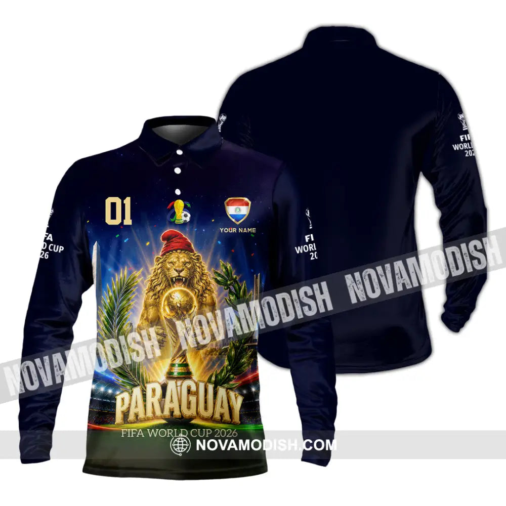 Unisex Shirt - Custom Paraguay World Cup 2026 Shirt - Long Sleeve Polo / S - T-shirt